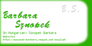 barbara sznopek business card